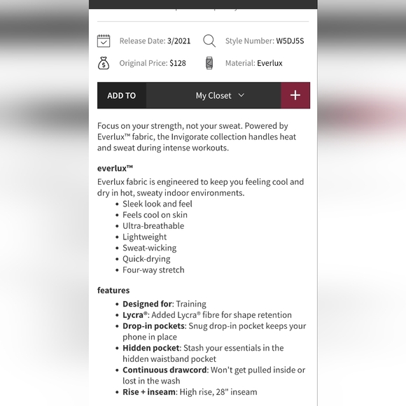 Lululemon Invigorate Leggings High Rise Ripened Raspberry Size 6 28" - Picture 6 of 6